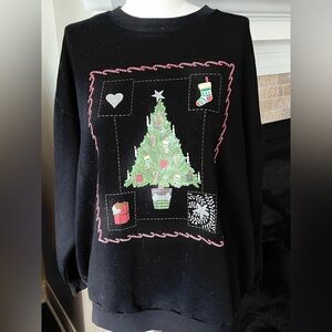 2X C.S.T. Sport 1990s black holiday vintage sweatshirt made in Hong Kong